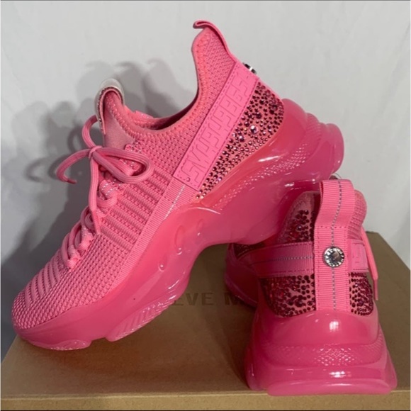 Steve Madden Maxima Hot Pink Rhinestone Shoes New With Box Womans - Picture 4 of 6